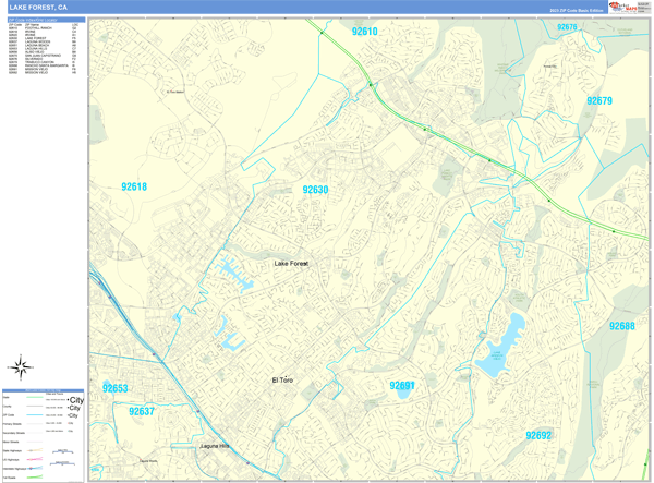 Lake Forest City Digital Map Basic Style